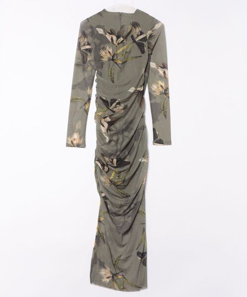 ALLSAINTS(オールセインツ)の「HANAKO PRINT MESH WRAP MAXI DRESS | HANAKO プリント メッシュ ラップ マキシ ドレス・ワンピース(ワンピース・レディース・グリーン系その他・4/8/6)」の3枚目の写真
