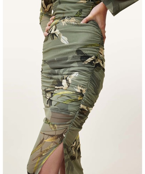 ALLSAINTS(オールセインツ)の「HANAKO PRINT MESH WRAP MAXI DRESS | HANAKO プリント メッシュ ラップ マキシ ドレス・ワンピース(ワンピース・レディース・グリーン系その他・4/8/6)」の6枚目の写真