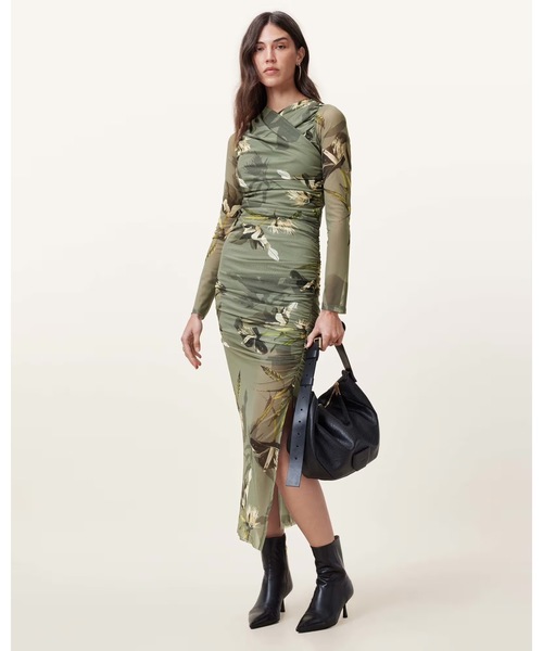 ALLSAINTS(オールセインツ)の「HANAKO PRINT MESH WRAP MAXI DRESS | HANAKO プリント メッシュ ラップ マキシ ドレス・ワンピース(ワンピース・レディース・グリーン系その他・4/8/6)」の7枚目の写真