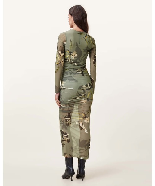 ALLSAINTS(オールセインツ)の「HANAKO PRINT MESH WRAP MAXI DRESS | HANAKO プリント メッシュ ラップ マキシ ドレス・ワンピース(ワンピース・レディース・グリーン系その他・4/8/6)」の9枚目の写真