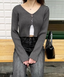 LE MORE（リモア）の「ボタンリブショートカーディガン（カーディガン/ボレロ）」