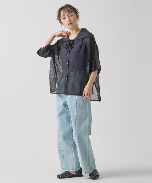 Kelen（ケレン）の「「KELEN / ケレン」 セーラーカラーブラウス YIMO（シャツ/ブラウス・レディース・ブラック/ベージュ/ドット・S/M）」の18枚目の写真