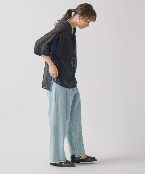 Kelen（ケレン）の「「KELEN / ケレン」 セーラーカラーブラウス YIMO（シャツ/ブラウス・レディース・ブラック/ベージュ/ドット・S/M）」の21枚目の写真