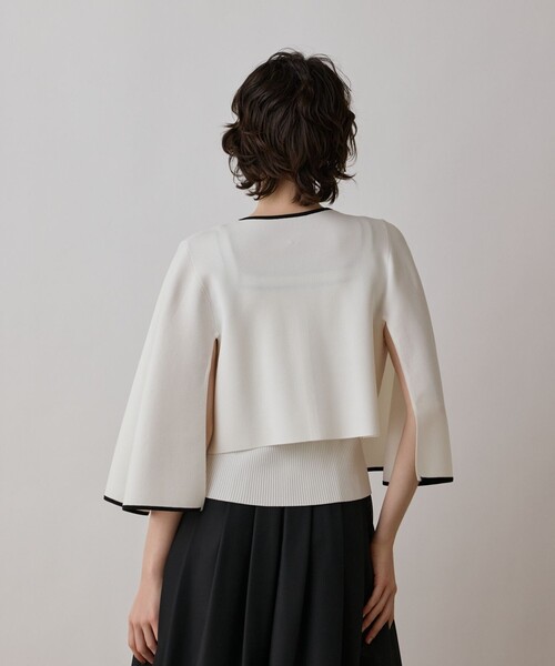 GRACE CONTINENTAL（グレースコンチネンタル）の「バイカラースリットニットカーディガン（カーディガン/ボレロ・レディース・ブラック/ブルー/ホワイト・36）」の10枚目の写真