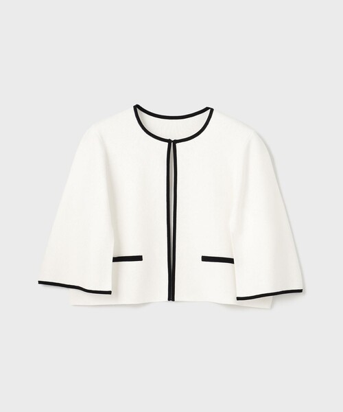 GRACE CONTINENTAL（グレースコンチネンタル）の「バイカラースリットニットカーディガン（カーディガン/ボレロ・レディース・ブラック/ブルー/ホワイト・36）」の15枚目の写真