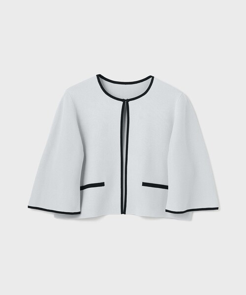 GRACE CONTINENTAL（グレースコンチネンタル）の「バイカラースリットニットカーディガン（カーディガン/ボレロ・レディース・ブラック/ブルー/ホワイト・36）」の19枚目の写真