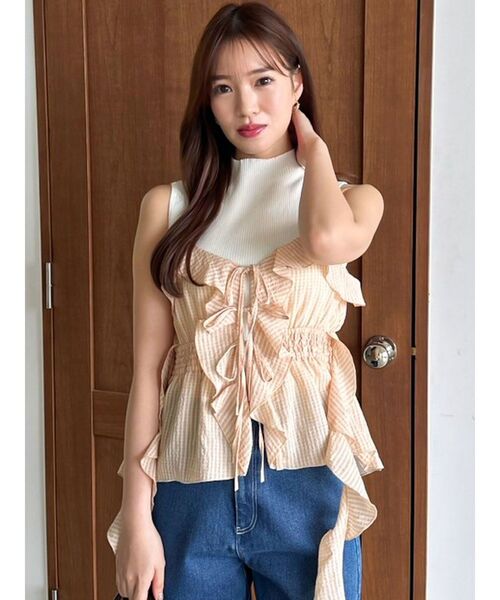 新品 タグ付き LIZLISA ブラウン フリル付きキャミソール 1654875598.jpg?1661185317