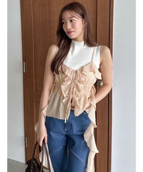 セール】2WAYフルイドペプラムビスチェ（キャミソール）｜dazzlin