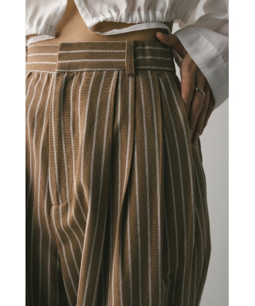 STYLEMIXER（スタイルミキサー）の「リネンミックスタックパンツ（スラックス・レディース・アイボリー/ブラック/ベージュ系その他・SMALL/MEDIUM）」の13枚目の写真