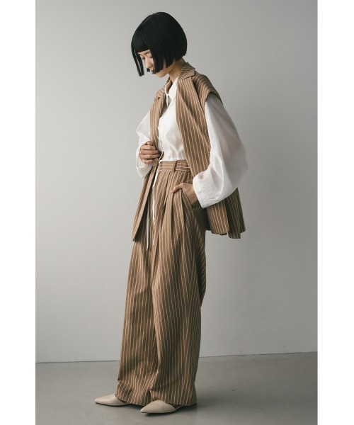 STYLEMIXER（スタイルミキサー）の「リネンミックスタックパンツ（スラックス・レディース・アイボリー/ブラック/ベージュ系その他・SMALL/MEDIUM）」の10枚目の写真