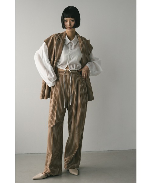 STYLEMIXER（スタイルミキサー）の「リネンミックスタックパンツ（スラックス・レディース・アイボリー/ブラック/ベージュ系その他・SMALL/MEDIUM）」の11枚目の写真