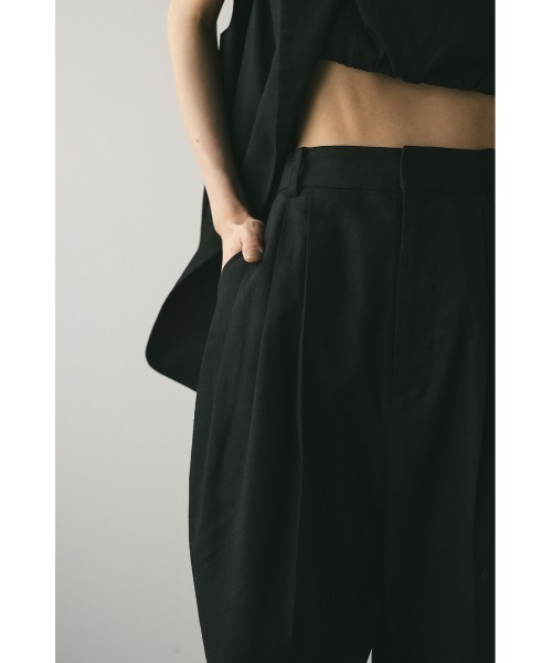 STYLEMIXER（スタイルミキサー）の「リネンミックスタックパンツ（スラックス・レディース・アイボリー/ブラック/ベージュ系その他・SMALL/MEDIUM）」の4枚目の写真