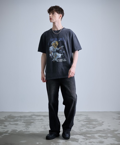 LLICA スカル グラフィック Tシャツ ロックTシャツ バンドTシャツ メタリカ Metallica グラフィック