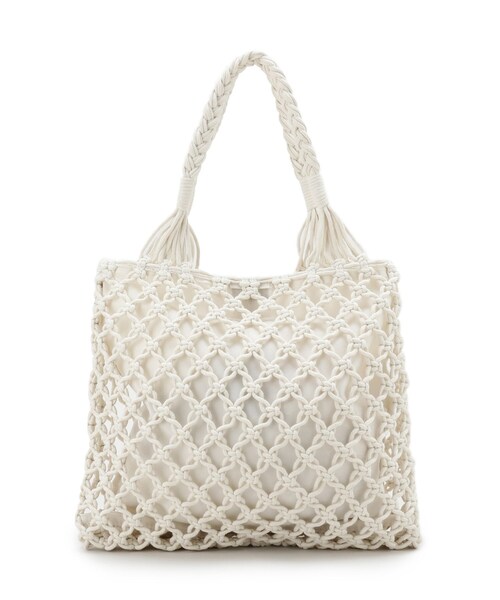 grove（グローブ）の「◆マクラメトート（トートバッグ・レディース・ライトグレー/ダークグレー/アイボリー/オリーブ・00）」の14枚目の写真