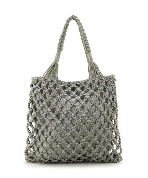 grove（グローブ）の「◆マクラメトート（トートバッグ・レディース・ライトグレー/ダークグレー/アイボリー/オリーブ・00）」の16枚目の写真