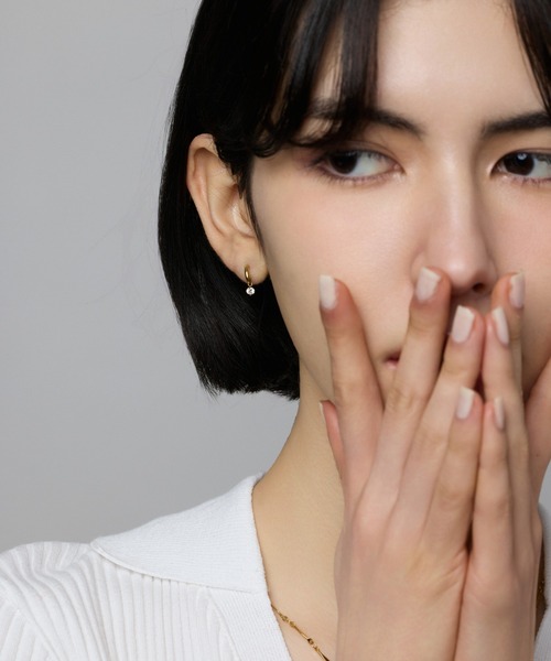 CENE（セネ）の「【CENE】セネ/ジルコニアドロップピアス（ピアス（両耳用）・レディース・ゴールド/シルバー・FREE）」の3枚目の写真