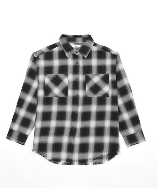 WEGO（ウィゴー）の「WEGO/チェックBIGシャツ（シャツ/ブラウス・レディース・ブラック/レッド/ピンク/ブラウン・FREE）」の8枚目の写真