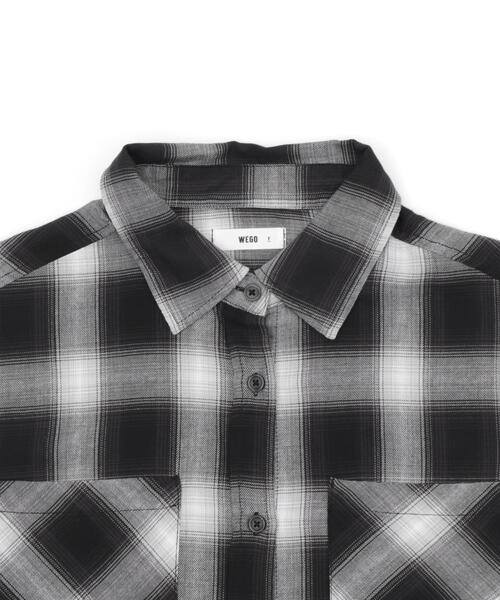 WEGO（ウィゴー）の「WEGO/チェックBIGシャツ（シャツ/ブラウス・レディース・ブラック/レッド/ピンク/ブラウン・FREE）」の10枚目の写真