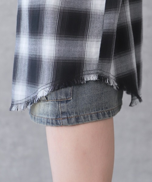 WEGO（ウィゴー）の「WEGO/チェックBIGシャツ（シャツ/ブラウス・レディース・ブラック/レッド/ピンク/ブラウン・FREE）」の20枚目の写真