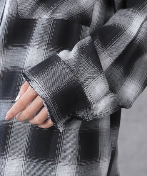 WEGO（ウィゴー）の「WEGO/チェックBIGシャツ（シャツ/ブラウス・レディース・ブラック/レッド/ピンク/ブラウン・FREE）」の21枚目の写真