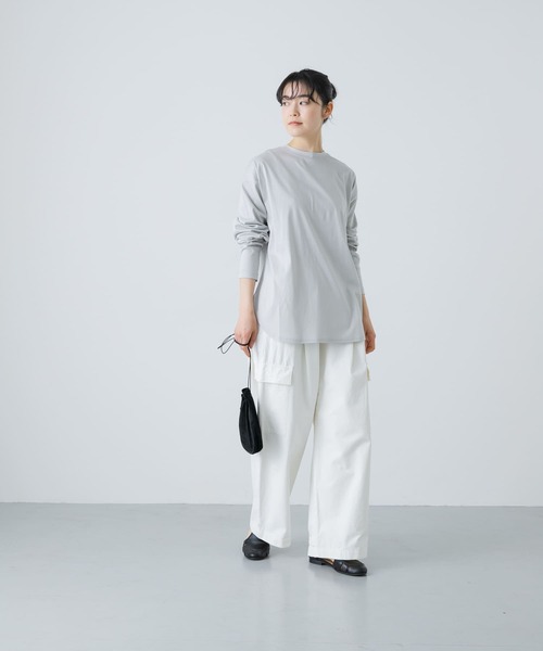 美品 かぐれ カットソー 長袖 クルーネック コットン ワイド ベージュ フリー 楽天市場】リネンクルーネックプルオーバー／かぐれ（kagure