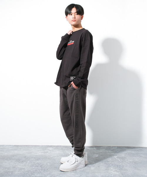 RAT EFFECT（ラットエフェクト）の「【裏毛】タテロゴスウェットパンツ（スウェットパンツ・キッズ・オートミール/チャコールグレー/ブラック・170/160/150/140/130）」の8枚目の写真