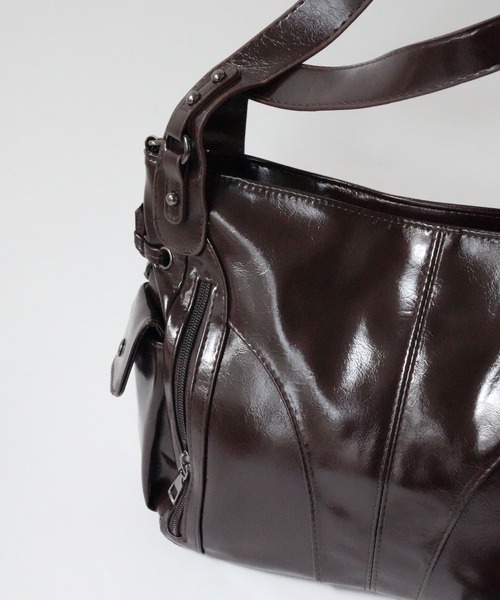 Port（ポート）の「【 Port / ポート 】 ヴィンテージライク ショルダーバッグ / ハンドバッグ #（ハンドバッグ・レディース・ブラック/ブラウン/ボルドー・FREE）」の7枚目の写真