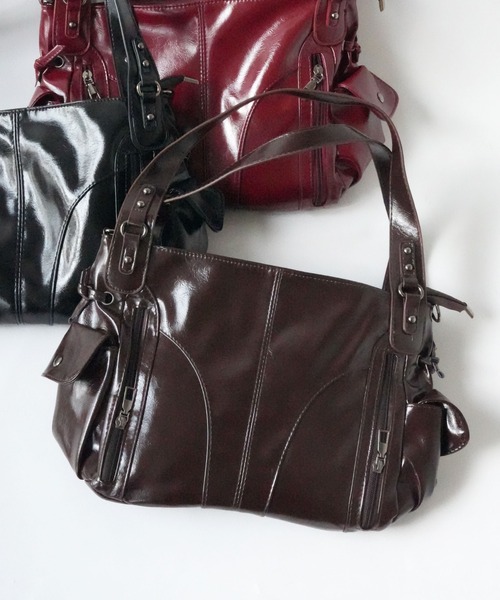 Port（ポート）の「【 Port / ポート 】 ヴィンテージライク ショルダーバッグ / ハンドバッグ #（ハンドバッグ・レディース・ブラック/ブラウン/ボルドー・FREE）」の15枚目の写真