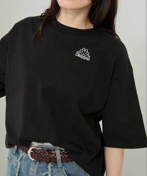 Kappa（カッパ）の「Kappa/カッパ 別注 ロゴ刺繍 オーバーサイズ半袖Tシャツ（Tシャツ/カットソー・レディース・オフホワイト/ブラック/チャコール/ダークネイビー/ライトグレー/ダークブラウン・M/L）」の18枚目の写真