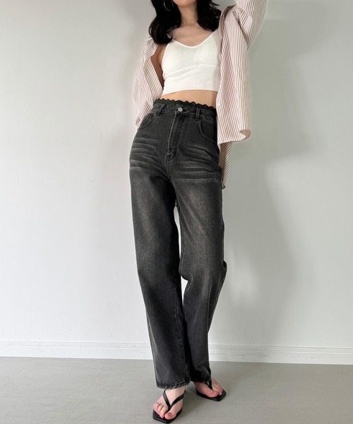 junoah（ジュノア）の「コットンレースストレートデニム（デニムパンツ・レディース・ブラック/ライトブルー・SMALL/MEDIUM/LARGE/X-LARGE）」の16枚目の写真