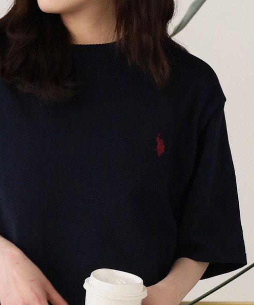 U.S. POLO ASSN./ユーエスポロアッスン ワンポイント 半袖ニット