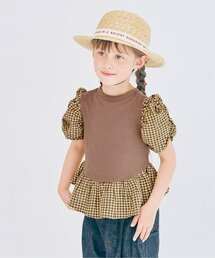 p.premier | シャーリングパフスリーブペプラム半袖Tシャツ(Tシャツ/カットソー)