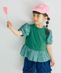 p.premier | シャーリングパフスリーブペプラム半袖Tシャツ(Tシャツ/カットソー)