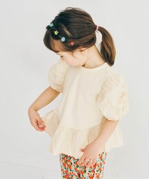 p.premier | シャーリングパフスリーブペプラム半袖Tシャツ(Tシャツ/カットソー)