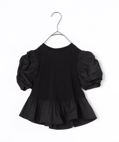 p.premier（ピードットプルミエ）の「シャーリングパフスリーブペプラム半袖Tシャツ（Tシャツ/カットソー・キッズ・ブラウン/グリーン/ブラック/アイボリー・80/90/100/110/120/130/140）」の20枚目の写真