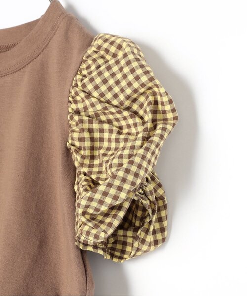 p.premier（ピードットプルミエ）の「シャーリングパフスリーブペプラム半袖Tシャツ（Tシャツ/カットソー・キッズ・ブラウン/グリーン/ブラック/アイボリー・80/90/100/110/120/130/140）」の19枚目の写真