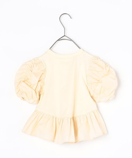 p.premier（ピードットプルミエ）の「シャーリングパフスリーブペプラム半袖Tシャツ（Tシャツ/カットソー・キッズ・ブラウン/グリーン/ブラック/アイボリー・80/90/100/110/120/130/140）」の11枚目の写真