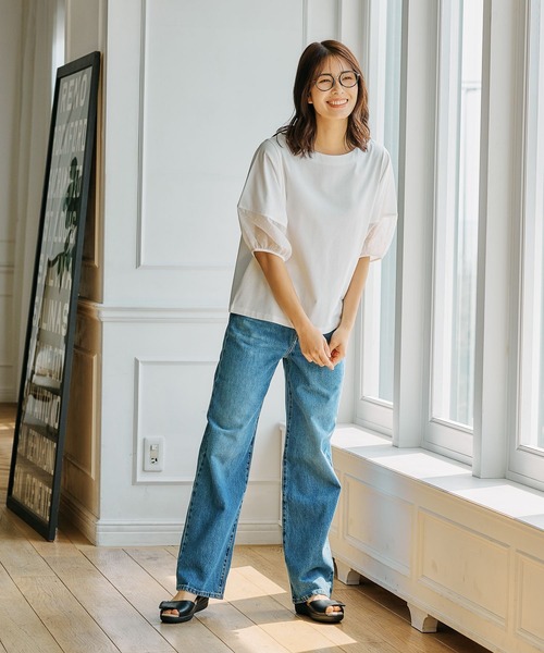 FOUND GOOD（ファウンドグッド）の「ソデシフォンドットPO（Tシャツ/カットソー・レディース・ホワイト系5/ブラック/グレー系8・M/L）」の5枚目の写真