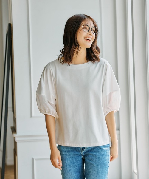 FOUND GOOD（ファウンドグッド）の「ソデシフォンドットPO（Tシャツ/カットソー・レディース・ホワイト系5/ブラック/グレー系8・M/L）」の8枚目の写真