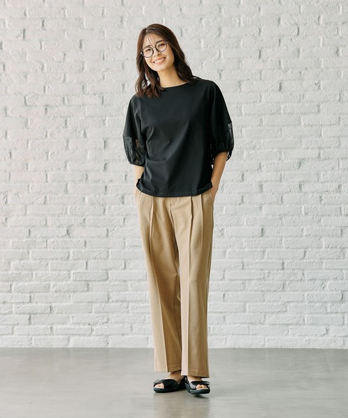 FOUND GOOD（ファウンドグッド）の「ソデシフォンドットPO（Tシャツ/カットソー・レディース・ホワイト系5/ブラック/グレー系8・M/L）」の10枚目の写真