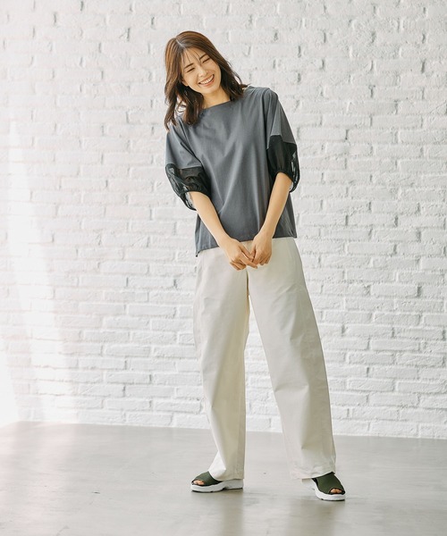 FOUND GOOD（ファウンドグッド）の「ソデシフォンドットPO（Tシャツ/カットソー・レディース・ホワイト系5/ブラック/グレー系8・M/L）」の15枚目の写真