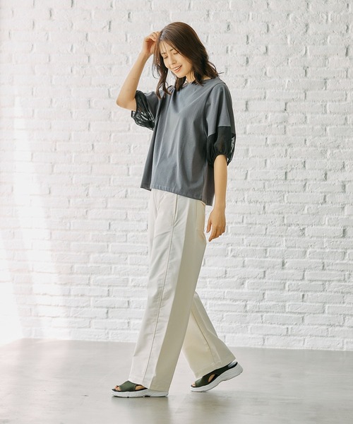 FOUND GOOD（ファウンドグッド）の「ソデシフォンドットPO（Tシャツ/カットソー・レディース・ホワイト系5/ブラック/グレー系8・M/L）」の16枚目の写真