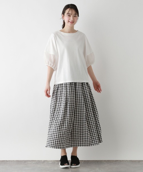 FOUND GOOD（ファウンドグッド）の「ソデシフォンドットPO（Tシャツ/カットソー・レディース・ホワイト系5/ブラック/グレー系8・M/L）」の19枚目の写真