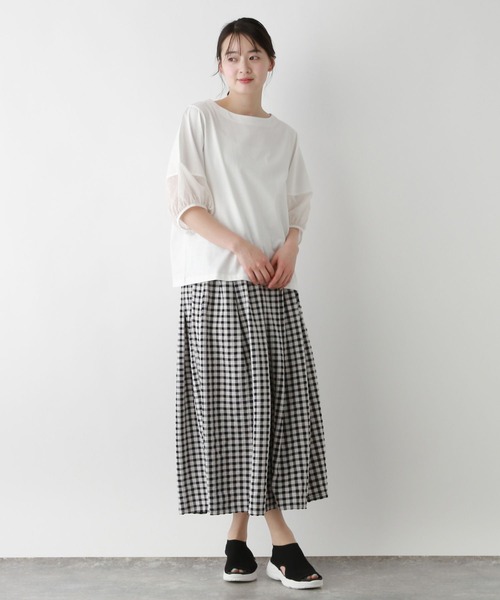 FOUND GOOD（ファウンドグッド）の「ソデシフォンドットPO（Tシャツ/カットソー・レディース・ホワイト系5/ブラック/グレー系8・M/L）」の20枚目の写真