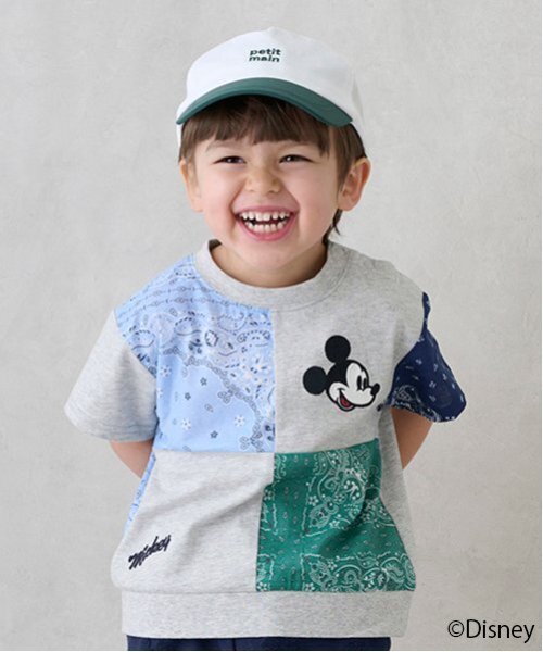 セール】【Disney】パッチワーク半袖Tシャツ（Tシャツ/カットソー