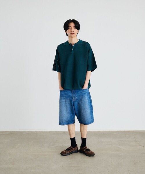 SHIPS（シップス）の「City Ambient Products:〈手洗い可能〉ポリエステル メッシュ ニット ショートスリーブ ポロ（ポロシャツ・メンズ・ブラック/ダークグリーン/オフホワイト/ダークグレー・SMALL/MEDIUM/LARGE）」の21枚目の写真