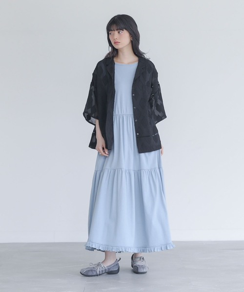 somari imagination(ソマリ イマジネーション)の「カットジャカード開襟シャツ(シャツ/ブラウス・レディース・ブラック/オフホワイト・2/1)」の20枚目の写真