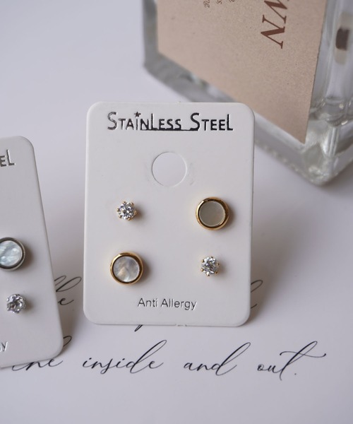 ammy.(エイミードット)の「【 ammy. / エイミードット 】 2ペア セットピアス / ステンレス(ピアス(両耳用)・レディース・B/C/D/A・FREE)」の3枚目の写真