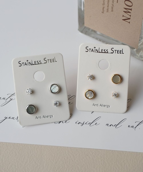 ammy.(エイミードット)の「【 ammy. / エイミードット 】 2ペア セットピアス / ステンレス(ピアス(両耳用)・レディース・B/C/D/A・FREE)」の8枚目の写真