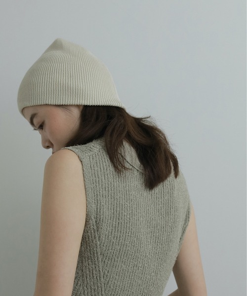 anuke(アンヌーク)の「Knit Beanie(ニットキャップ/ビーニー・レディース・チャコールグレー/ブラック/アイボリー・FREE)」の8枚目の写真